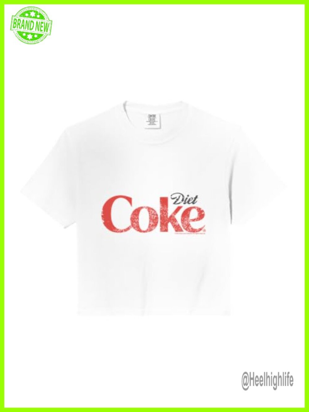 Diet Coke Logo Comfort Colors Boxy Crop Tee Soft-Washed Cotton